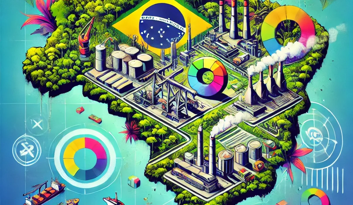 DALL·E 2025-05-13 14.30.15 – A symbolic digital artwork representing the Manaus Free Trade Zone impacted by new tax reforms. The image includes a map of Brazil with Manaus highlig DALL·E 2025-05-13 14.30.15 - A symbolic digital artwork representing the Manaus Free Trade Zone impacted by new tax reforms. The image includes a map of Brazil with Manaus highlig